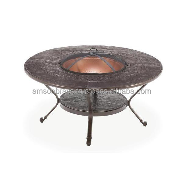 Garden Fire Pit Wooden Storage Fire Pit Standard Hammered Copper Parkway Round Fire Pit Table Handmade