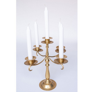 New Metal Long Stem Candle stand 5 Arms Shiny Gold Candelabra For Wedding Decoration Metal Candle Stand Latest Candelabra