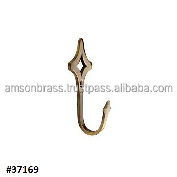 Coat Hook Solid Brass Designer Double Coat Hook Wall Organisation Hook Wall Mount Vintage Cast Iron Coat Rack