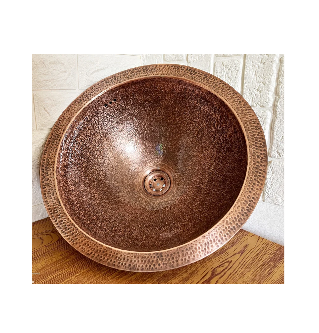 Premium Quality Metal Copper Sink Basin Kitchen Usage Hammered Copper Bathroom Sink Metal Wash Basin for Home Usage