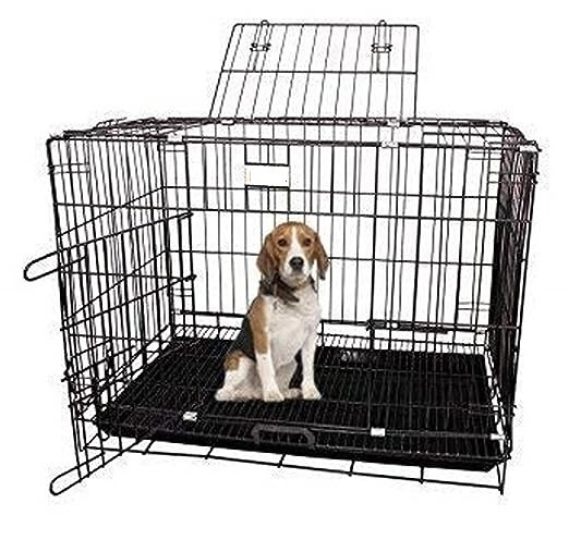 Metal Dog Kennel Indoor Hut Shape Heavy Duty Dog Crate for Medium and Small Pets Cage with Trays and Lock Front Open