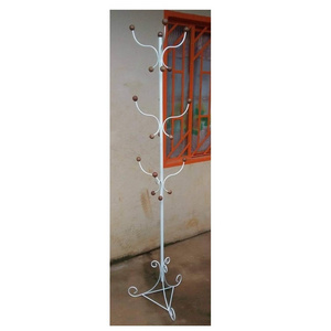 European Style Large Metal Coat Hanging Stand Corner Decoration Clothes Hanging Metal Coat Stand In White Finished