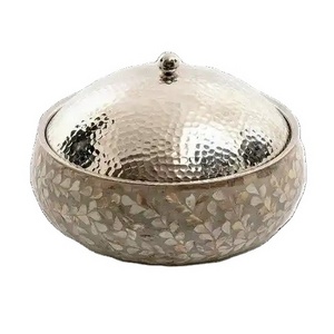 Premium Metal Luxury Food Server Custom Size Handmade Fancy Casserole With Hammered Design LID Round Food Warmer At Low Price