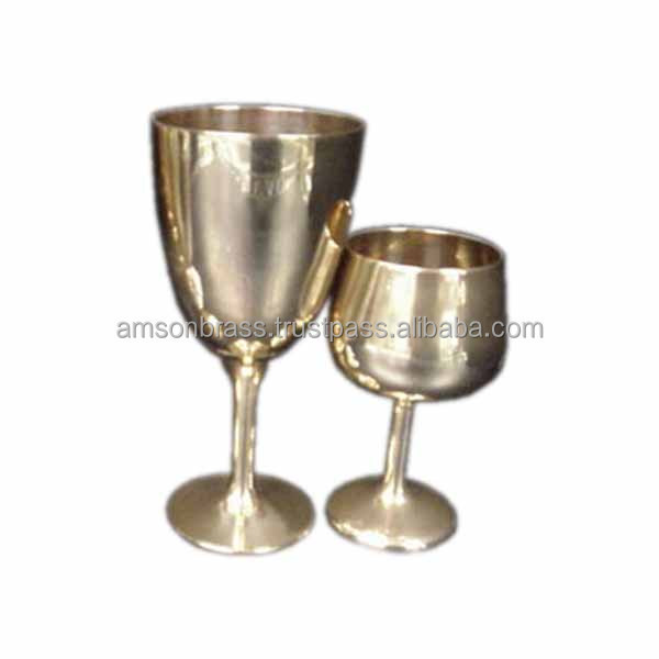 Wine Goblet Nickle Plated Antique Finished Tabletop Goblet for Hotel & Restaurant