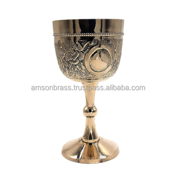 Wine Drinking Goblet Hammered Copper & Brass Metal Champagne Goblet Glass Copper Wine Goblet Wholesale Manufacturer