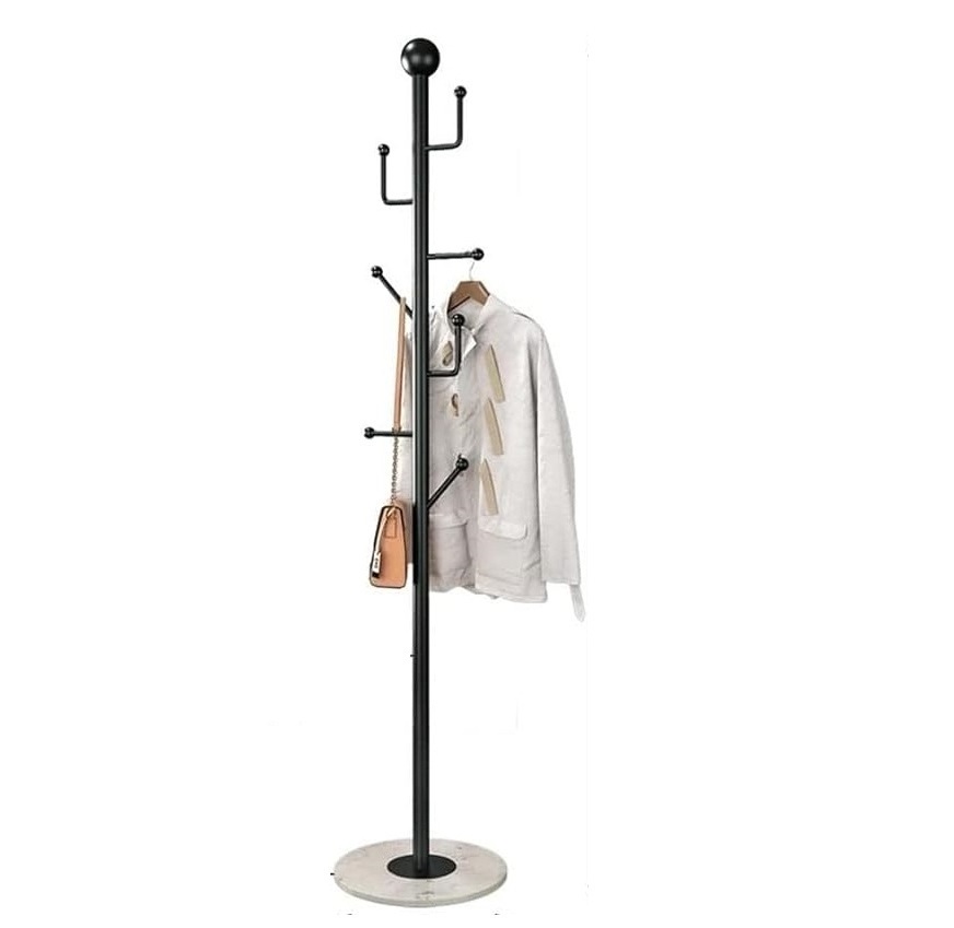 Hot Selling High Quality Metal Black Coat Rack Stand Stainless Steel Storage Coat/Hat & Bag Stand For Clothes Floor Hanger