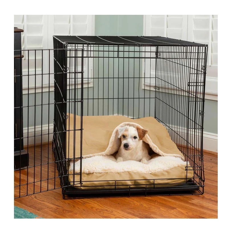 Premium Quality Heavy Duty Dog Crate Strong Metal Large Dog Cage Sky Blue Colour Metal Dog Cage for Car Travel Small Crate