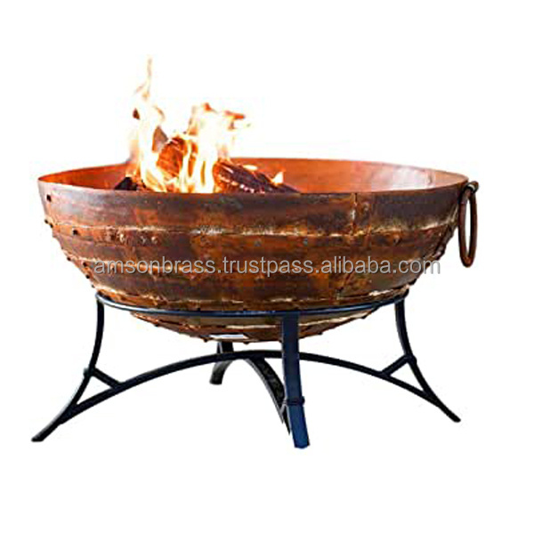 Fire Pit Metal Pure Copper Bowl Outdoor Garden Heater Wood Burning Copper Fire Pit