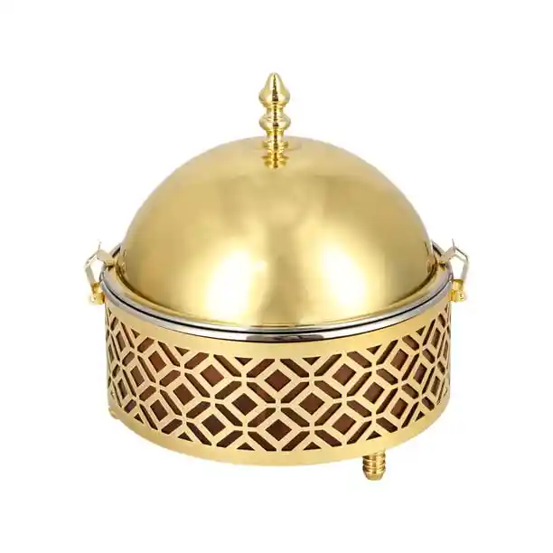 Premium Metal Luxury Food Server Custom Size Handmade Fancy Casserole With Hammered Design LID Round Food Warmer At Low Price