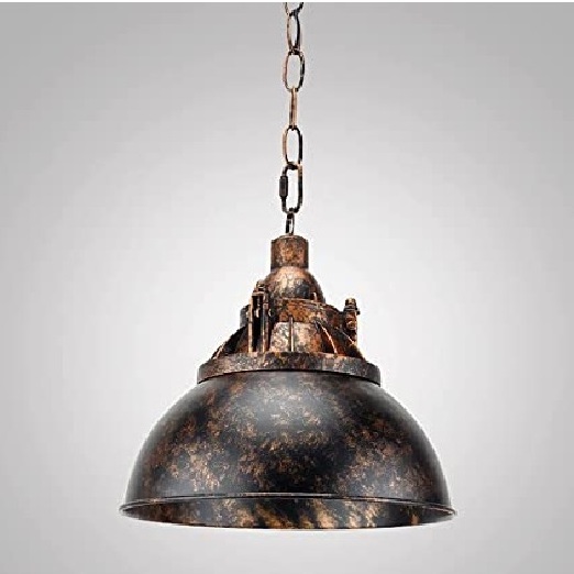 Matt Black Round Shape Shade Long Life Lamp Modern Industrial Style Metal Ceiling Light Pendant Shade Retro Lampshade