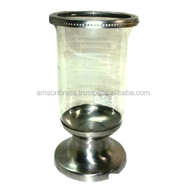 Glass Votive Candle Holder For Decorating Home Candle Holder Set Wedding Tapered Nickel Plated Votive