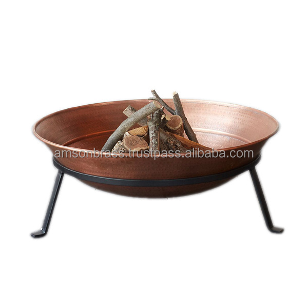 New Design Fire Pit Copper Bowl Simple Fire Pit for Camping Outdoor Camping Fire Pit Garden Cooking Grid