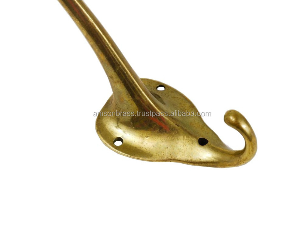 Solid Metal Brass Metal Wall Mounted Coat Hook Handmade Antique Gold Hook Wall Hardware Single Wall Hook At Lowest Price