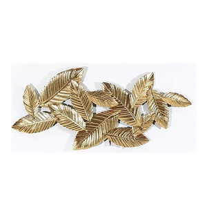 Classic Style New Golden Leaf Iron Wall Hanging Factory Wholesale Home Metal Wall Decoration for Restaurant Living Room