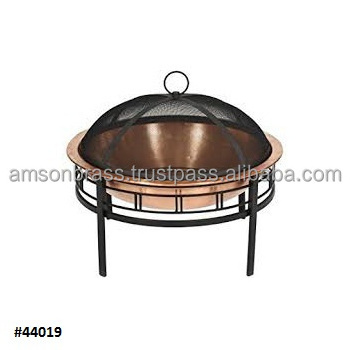 Manufacturer & Wholesaler Copper Fire Pit Outdoor Fireplace Metal Pure Copper Hammered Fire Pit with Cover