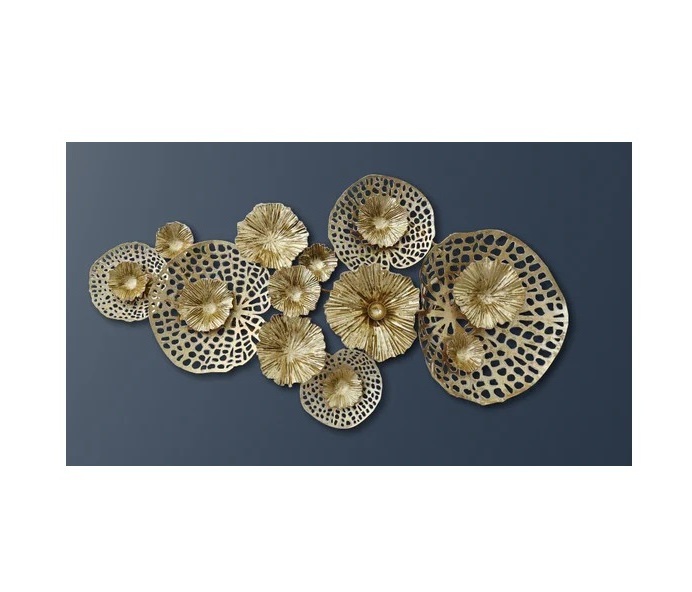 Decoration Used Anti Fading Luxury Leaf Iron Wall Decoration Flower Shape for Living Room Wall Decor Handmade