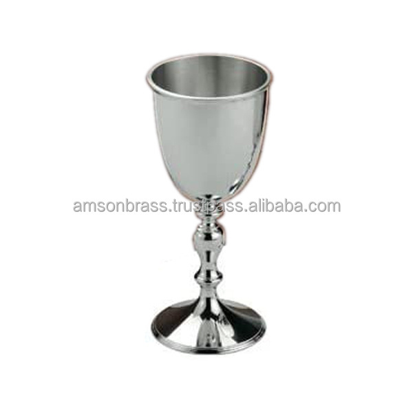 Goblet Metal Brass Silver Stainless Steel Wine Glass Drinking Wine Glass Big copper Wine Goblet Water Goblets competitive price