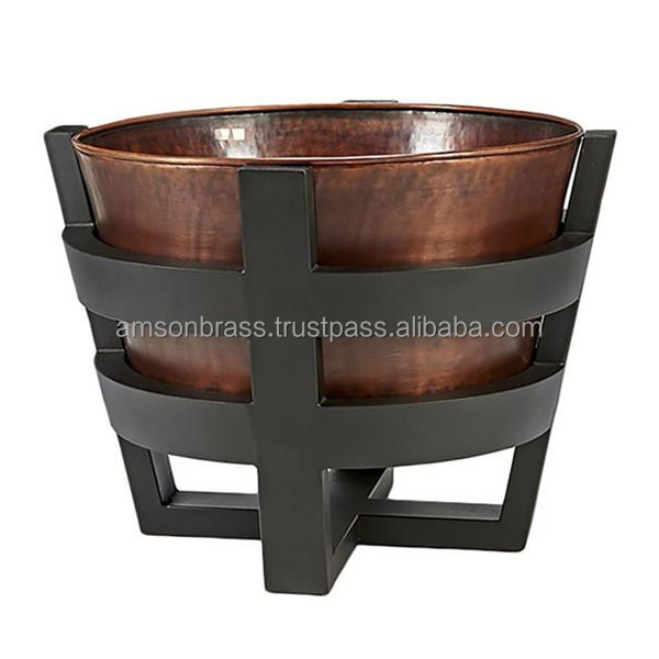 New Design Fire Pit Copper Bowl Simple Fire Pit for Camping Outdoor Camping Fire Pit Garden Cooking Grid