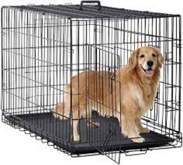 Cheap Price foldable big dog crates collapsible pet black stainless steel single door cages with roof for in house