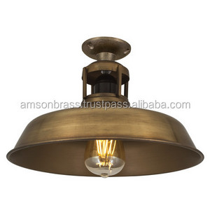 Flush Mount Brass Antique Finishes Pendant Light for Home Decor