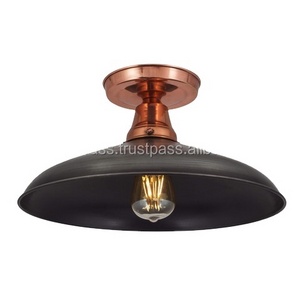 Industrial Metal Semi Flush Mount Ceiling Pendant Light