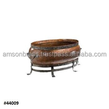 Outdoor Table Top C Standard Rectangular Solid Copper Fire Pit New design and simple fire pit with legs