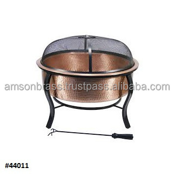 Outdoor Table Top C Standard Rectangular Solid Copper Fire Pit New design and simple fire pit with legs