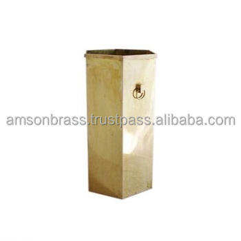 Metal Brass Umbrella Stand Handmade Classic Corner Umbrella Holder With Swivel Handle Home Hotel Decorative