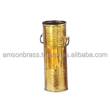 Home Hotel Decorative Metal Brass Umbrella Stand with Large Handle