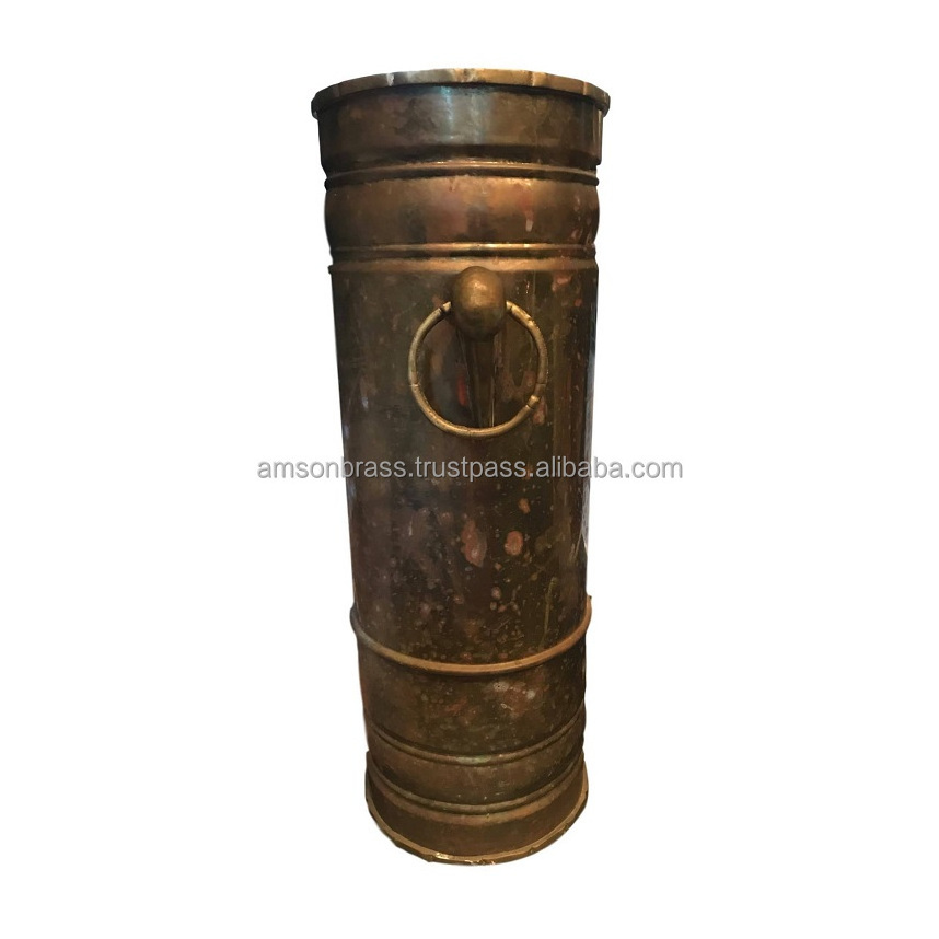 Antique Bronze Finished Metal Brass Umbrella Stand Free Standing Umbrella Holder Rack Oldest Design Umbrella Holder