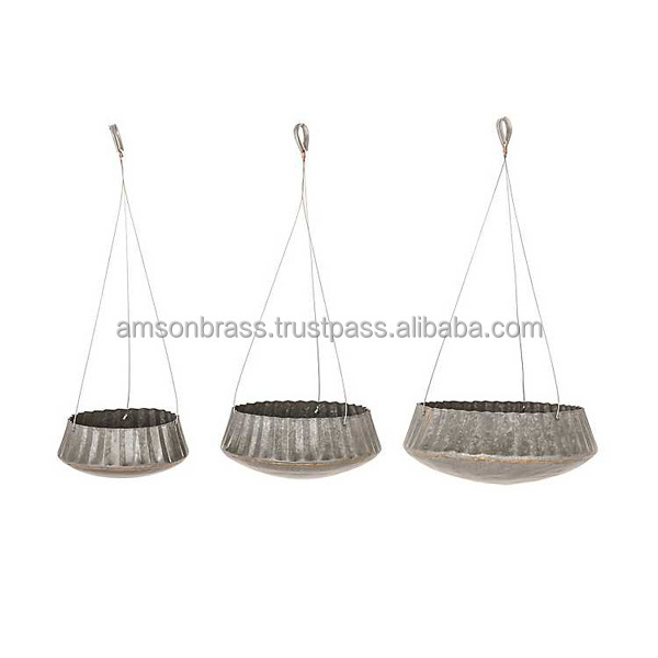 Manufacturer Hanging Planter Umbrella Shaped Metal Iron Galvanized Finished Decorative Planter