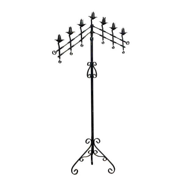 12 Arm Wrought Iron Candelabra Wedding Table Decoration Black Candle Holder Hold 12 Candle Base 4 Legs