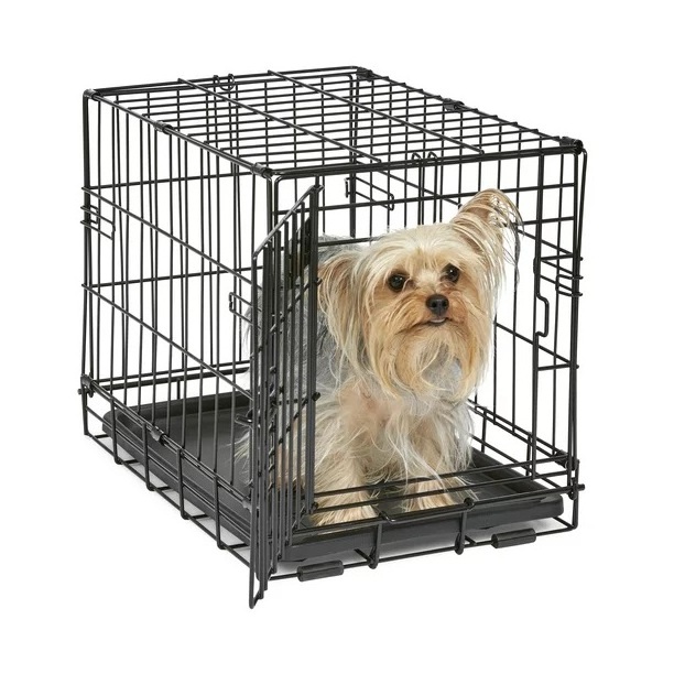 Cheap Price foldable big dog crates collapsible pet black stainless steel single door cages with roof for in house