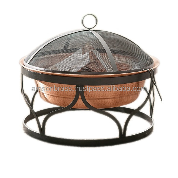 Copper Fire Pit Manufacturer Outdoor Garden Heater Fire Pit with Stand Metal Fire Pit Campfire Ring Large Outdoor Heavy Round