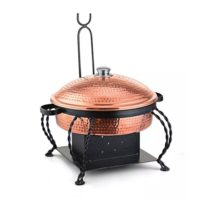 Amazing Food Warmer Chafing Pot Chafing Dish Hotel Supply  Copper Chafing Dish With Black Metal Frame