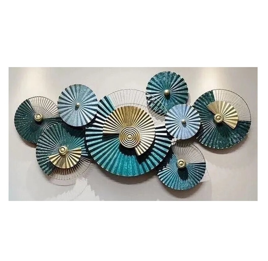 Metal Wall Decor With Silver Gold & Copper Finishing Hardy Quality Metal Decorative Round Wall Art Hanging For Hotel Room