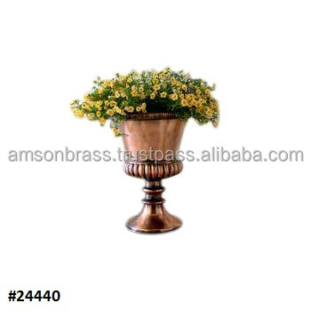 Traditional Flower Planter With Decorative Handles Metal Decorative Planter Home and Garden Urn Metal