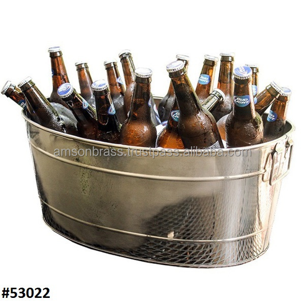 Wine Cooler Oval Shaped Large Beverage Wine Ice Bucket High Quality At Lowest Price Aluminum Beverage Tub