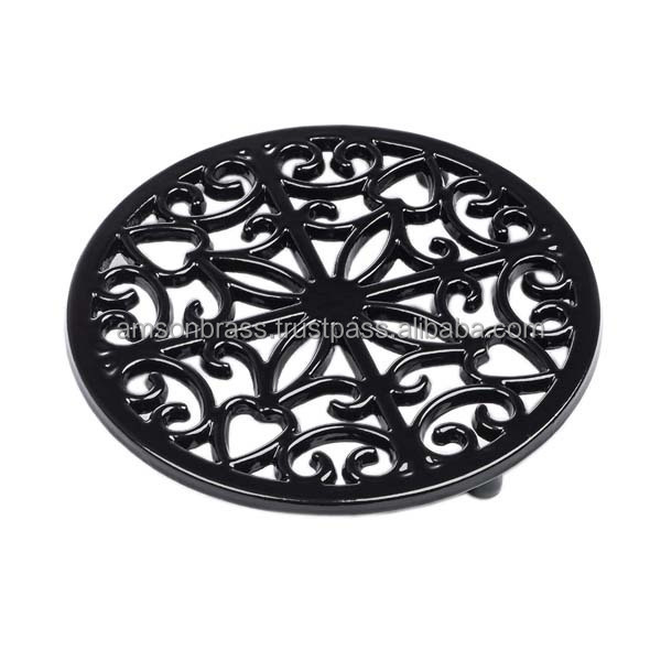 Metal Aluminium Trivet Mat Black Coated Finished Footed Most selling square trivet for wholesale custom