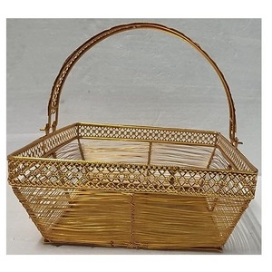 Luxury Design Wire Basket with Handle Premium Quality Laundry Storage and Food Fruit Vegetable Storage Basket