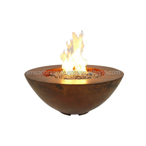 Modern Metal Alloy Round Fire Pit Fire Pit for Home Garden Metal Iron Fire Pit with Mesh Cover & Swivel Handle