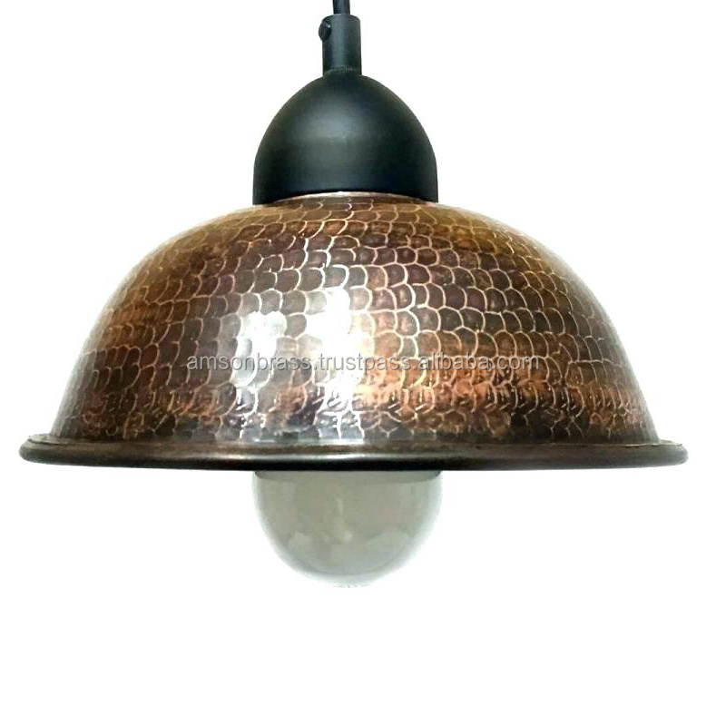 Copper Antique Finished Window Outside Hammered Pendant Shade New Popular Design Metal Hanging Pendant Light/ Lamp