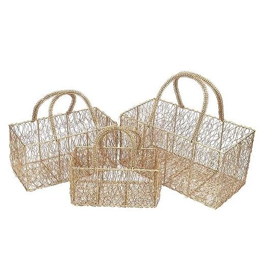 Luxury Design Wire Basket with Handle Premium Quality Laundry Storage and Food Fruit Vegetable Storage Basket