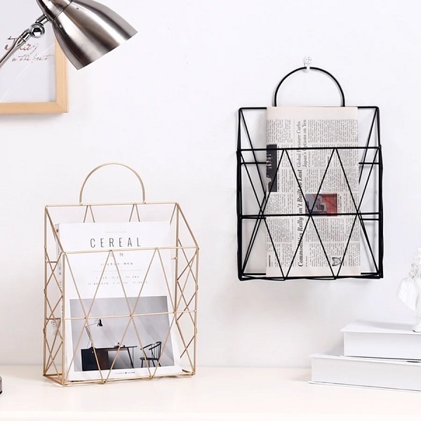 File Holder Stand Magazine Rack Book Record Holder File Organizer Magazine Rack Metal Desktop Book Shelf Book Stand