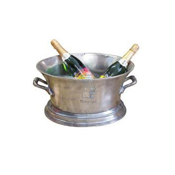 Wine Cooler Metal Solid Iron Oval Shaped Wine Tub Footed Wine Ice Bucket Luxury Ice Bucket