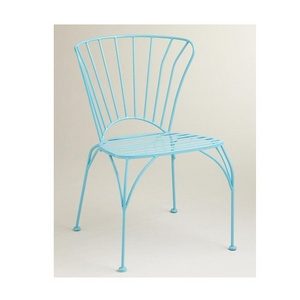 Blue Powder Coated Mesh Chair Modern Wire Metal High Quality Elegant Design Austria Wedding Party Rentals Outdoor Chairs