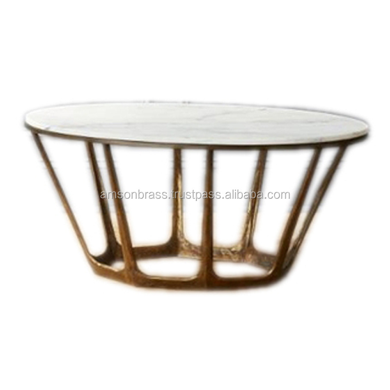 Antique Finishes Hammered Coffee Table Round Shaped Decorative Hammered Coffee Table Metal Aluminium Furniture