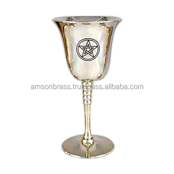 Goblet Metal Brass Silver Stainless Steel Wine Glass Drinking Wine Glass Big copper Wine Goblet Water Goblets competitive price