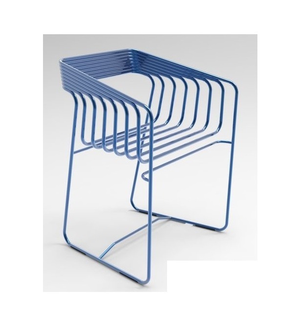 Blue Powder Coated Mesh Chair Modern Wire Metal High Quality Elegant Design Austria Wedding Party Rentals Outdoor Chairs