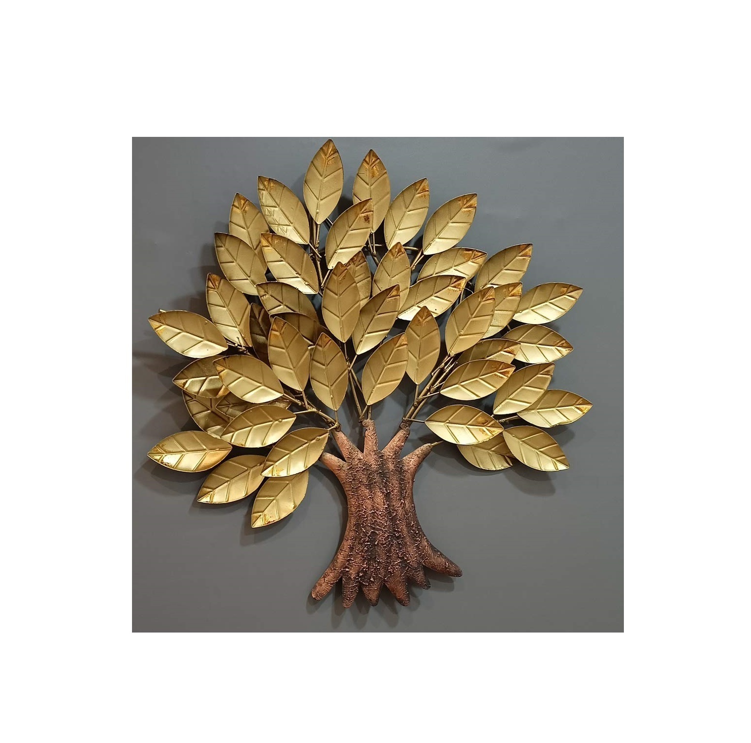 Classic Style New Golden Leaf Iron Wall Hanging Factory Wholesale Home Metal Wall Decoration for Restaurant Living Room